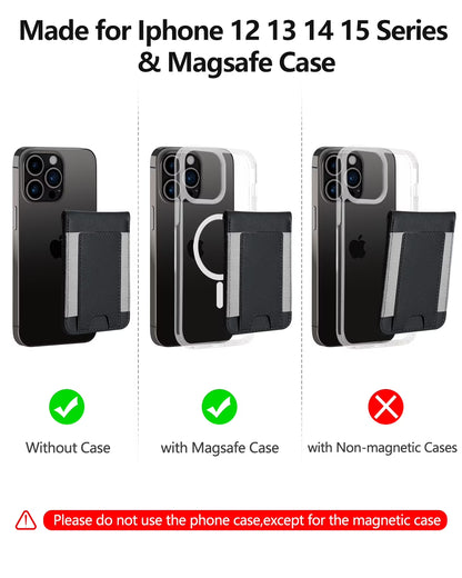 Magnetic Card Holder, 9 Card-Holder, Magnetic Wallet with Adjustable Phone Stand Compatible for Iphone 17/16/15/14/13/12 Series, Leather