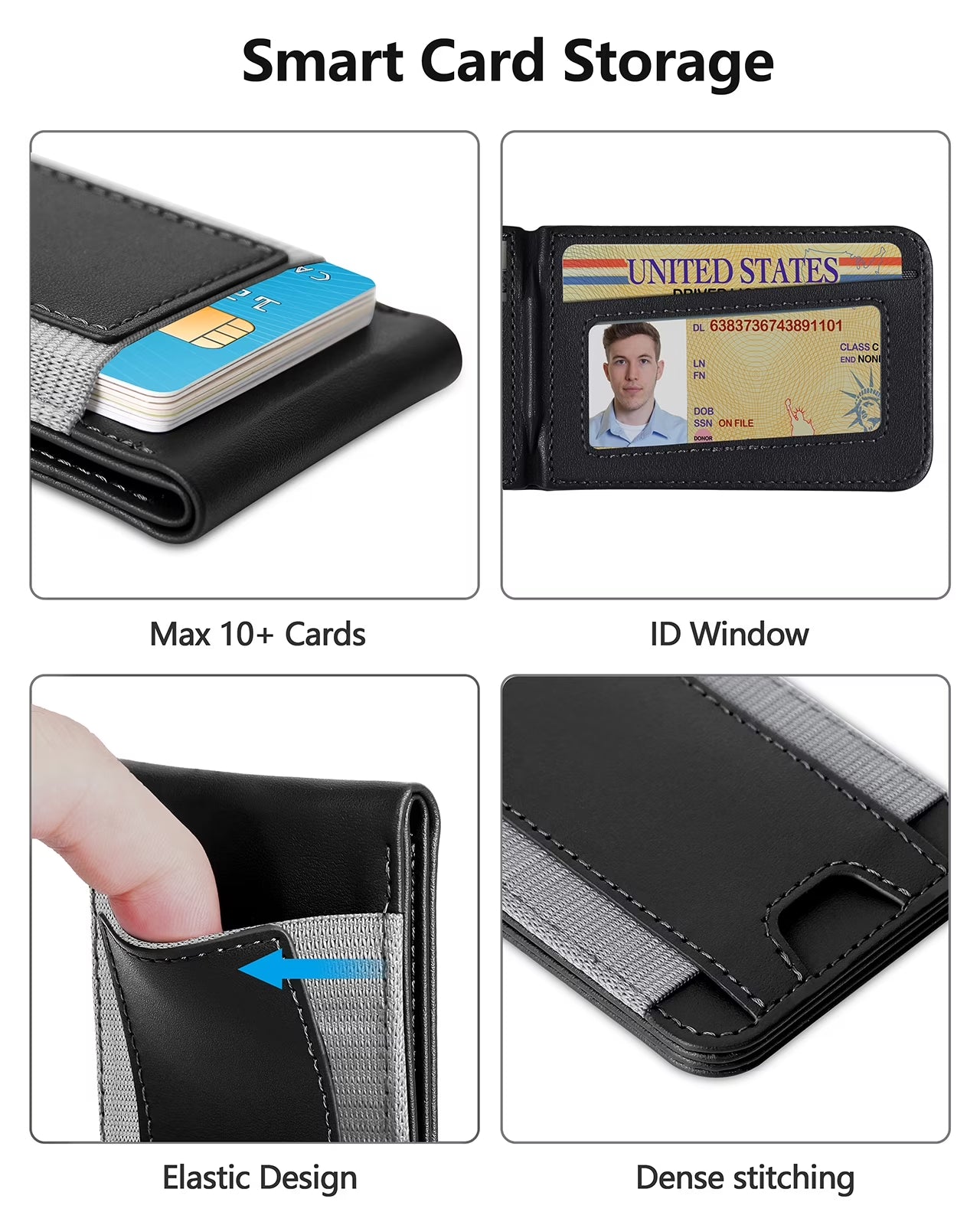 Magnetic Card Holder, 9 Card-Holder, Magnetic Wallet with Adjustable Phone Stand Compatible for Iphone 17/16/15/14/13/12 Series, Leather