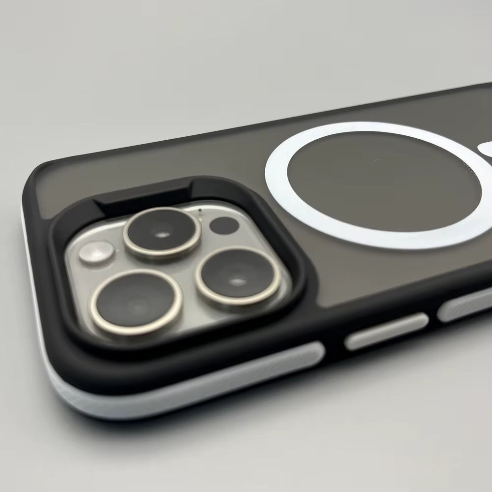 Dual-Color Shockproof Hybrid Matte Magnetic Phone Case for Iphone 16 15 14 13 12 Frosted Magnet Cover