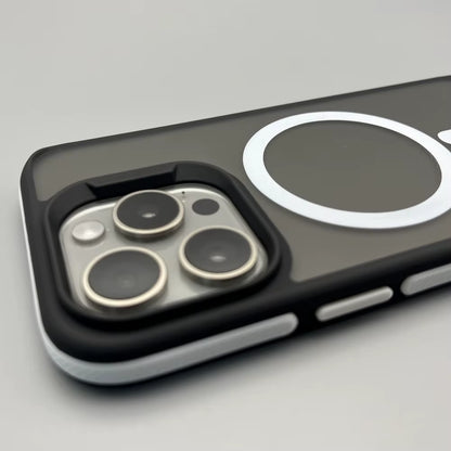 Dual-Color Shockproof Hybrid Matte Magnetic Phone Case for Iphone 16 15 14 13 12 Frosted Magnet Cover